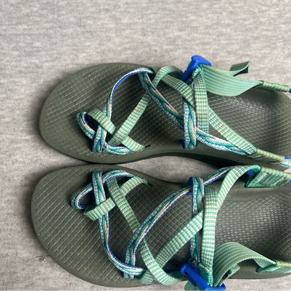 Chaco‎ ZX/2 Sandals Womens Size 7 Teal Blue Black Vibram Soles Big Toe Strappy - Picture 6 of 11